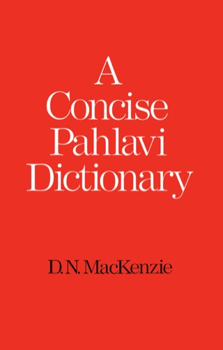 Cover image: A Concise Pahlavi Dictionary 1st edition 9781138991583