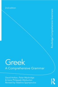 Imagen de portada: Greek: A Comprehensive Grammar of the Modern Language 2nd edition 9780415592024
