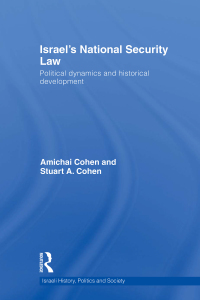 Imagen de portada: Israel's National Security Law 1st edition 9780415549141