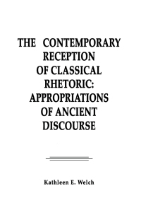 Titelbild: The Contemporary Reception of Classical Rhetoric 1st edition 9780805811261