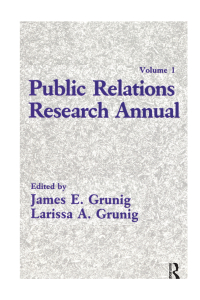 صورة الغلاف: Public Relations Research Annual 1st edition 9780805803129