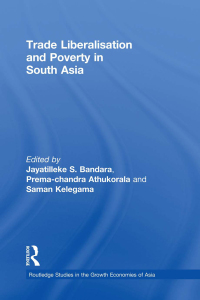 صورة الغلاف: Trade Liberalisation and Poverty in South Asia 1st edition 9781138948235