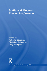 Cover image: Sraffa and Modern Economics, Volume I 1st edition 9780415868242