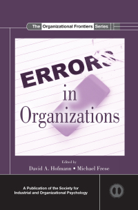 Cover image: Errors in Organizations 1st edition 9780815390855