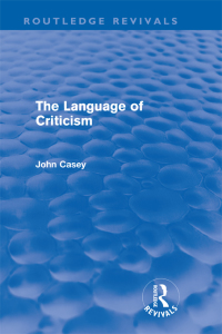Cover image: The Language of Criticism (Routledge Revivals) 1st edition 9780415664943