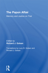 Cover image: The Papon Affair 1st edition 9780415923644