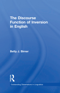 Imagen de portada: The Discourse Function of Inversion in English 1st edition 9781138967755