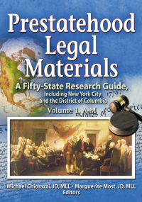 Cover image: Prestatehood Legal Materials 1st edition 9780789020567