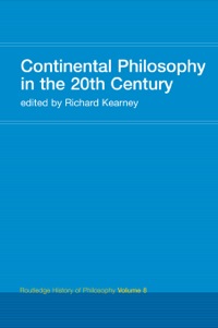 Imagen de portada: Continental Philosophy in the 20th Century 1st edition 9780415308809