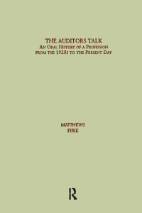 Cover image: Auditor's Talk 1st edition 9780815338543