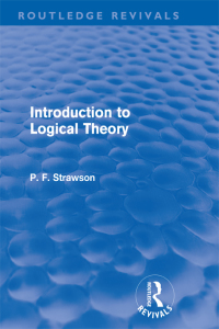 表紙画像: Introduction to Logical Theory (Routledge Revivals) 1st edition 9780415618571