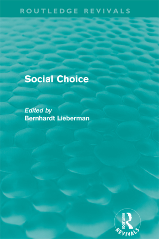 Imagen de portada: Social Choice (Routledge Revivals) 1st edition 9780415616157