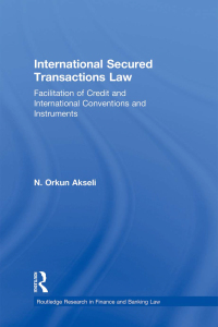 Cover image: International Secured Transactions Law 1st edition 9780415488105