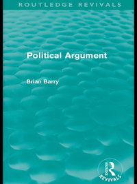 Cover image: Political Argument (Routledge Revivals) 1st edition 9780415610827
