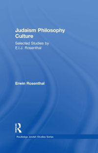 Cover image: Judaism, Philosophy, Culture 1st edition 9780415592635