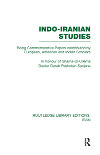 Imagen de portada: Indo-Iranian Studies 1st edition 9780415609746