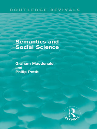Cover image: Semantics and Social Science 1st edition 9780415608992