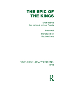 Omslagafbeelding: The Epic of the Kings (RLE Iran B) 1st edition 9780415608527