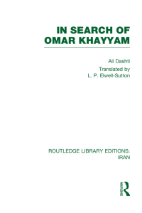 Cover image: In Search of Omar Khayyam (RLE Iran B) 1st edition 9780415608510