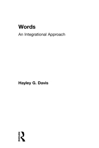 Cover image: Words - An Integrational Approach 1st edition 9780700713769