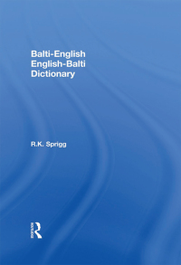 Imagen de portada: Balti-English / English-Balti Dictionary 1st edition 9781138964334