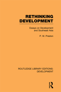 صورة الغلاف: Rethinking Development 1st edition 9780415850360