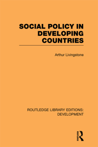 Cover image: Social Policy in Developing Countries 1st edition 9780415850742