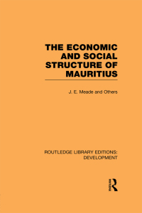 Cover image: The Economic and Social Structure of Mauritius 1st edition 9780415853644