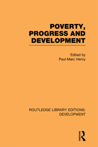 صورة الغلاف: Poverty, Progress and Development 1st edition 9780415596688