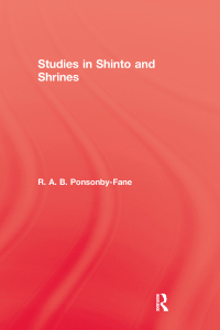 Cover image: Studies In Shinto & Shrines 1st edition 9781138983229