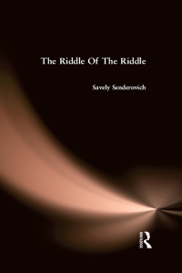 Imagen de portada: Riddle Of The Riddle 1st edition 9780710311788