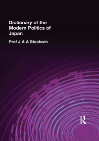 Imagen de portada: Dictionary of the Modern Politics of Japan 1st edition 9780415151702