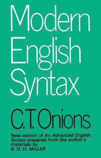 Imagen de portada: Modern English Syntax 7th edition 9781138141292