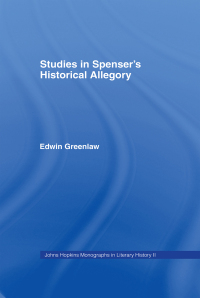 Imagen de portada: Studies in Spenser's Historical Allegory 1st edition 9781138983250