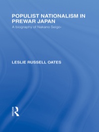Cover image: Populist Nationalism in Pre-War Japan 1st edition 9780415588690