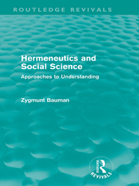 Cover image: Hermeneutics and Social Science (Routledge Revivals) 1st edition 9780415582728