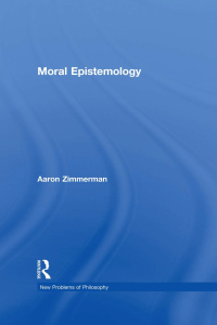 Immagine di copertina: Moral Epistemology 1st edition 9780415485548