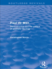 Cover image: Paul de Man (Routledge Revivals) 1st edition 9780415579247