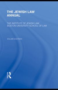 Cover image: The Jewish Law Annual Volume 18 1st edition 9780415574044