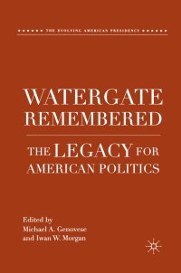 Imagen de portada: Watergate Remembered 9780230116498