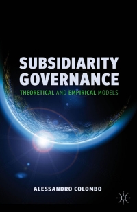 Imagen de portada: Subsidiarity Governance 9780230338692