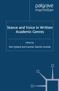 Titelbild: Stance and Voice in Written Academic Genres 9780230302839