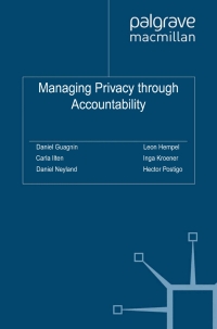 Cover image: Managing Privacy through Accountability 9780230369320