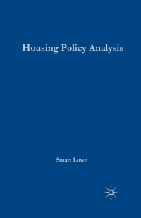 Cover image: Housing Policy Analysis 1st edition 9780333801789