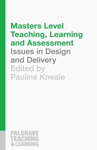 Cover image: Masters Level Teaching, Learning and Assessment 1st edition 9781137399366