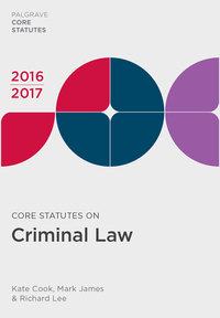 表紙画像: Core Statutes on Criminal Law 2016-17 9781137606693