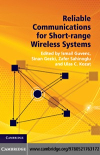 Cover image: Reliable Communications for Short-Range Wireless Systems 1st edition 9780521763172