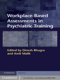 Imagen de portada: Workplace-Based Assessments in Psychiatric Training 1st edition 9780521131803