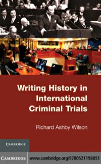 Imagen de portada: Writing History in International Criminal Trials 9780521198851