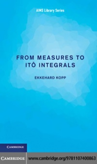 Imagen de portada: From Measures to Itô Integrals 1st edition 9781107400863